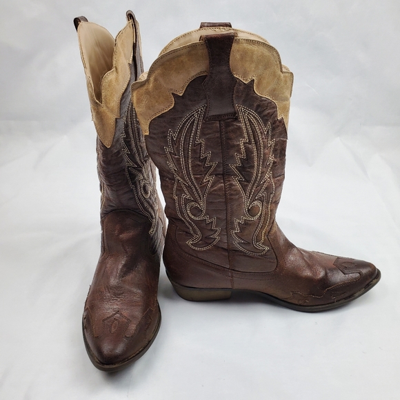 vegan leather cowboy boots